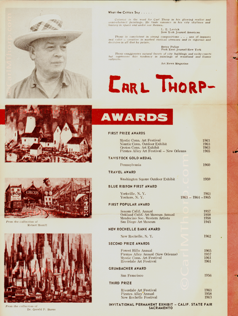 Scan of an original artist flier for Carl M Thorp.